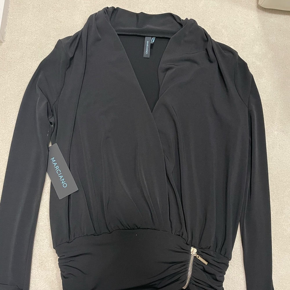 NEW WITH TAGS MARCIANO BLACK LONG SLEEVE TOP SIZE XS